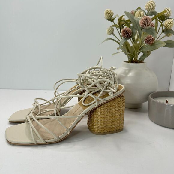 Dolce Vita Nika Strappy Block Heel Sandals Square Toe Cream Women’s US 10 NWOB - Picture 4 of 11